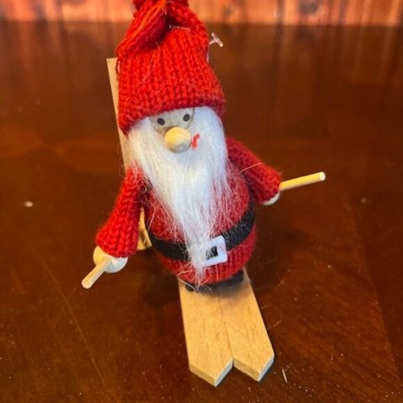 Knitted Skiing Santa Claus christmas ornament By Silver Tree - Picture 6 of 8